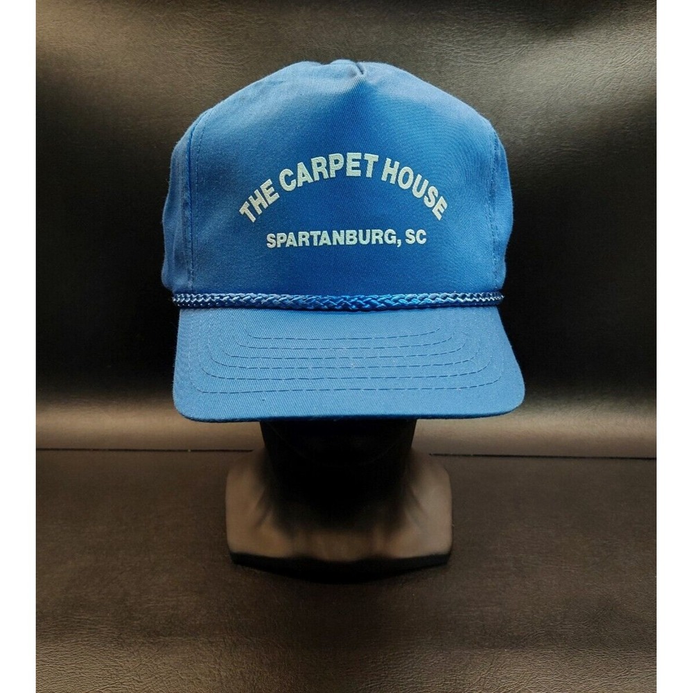 Vintage The Carpet House Spartanburg SC Cord Bill Trucker Mesh Snapback Hat Cap